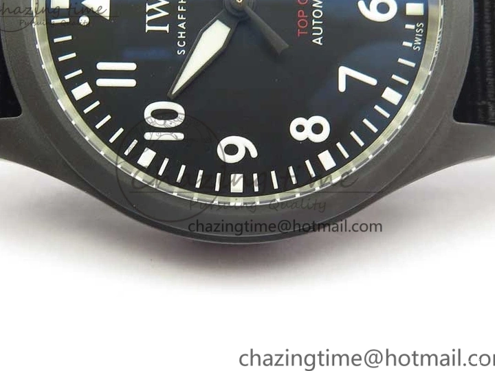 MIROTIME 1222 Pilot IW326901 Real Ceramic MK 1:1 Best Edition Black Dial On Nylon Strap MIYOTA FastDry 7126